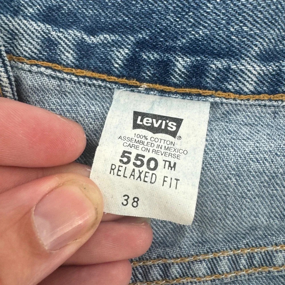 Levis 550 Relaxed Fit Denim Shorts Mens 38 Medium Wash Blue Vintage 35550-1891